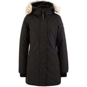 Canada Goose Black Insulated Ski Jacket with Fur-Trimmed Hood